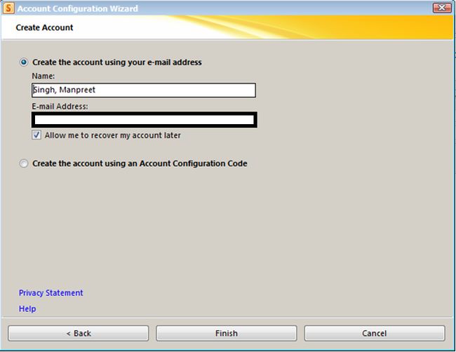 create an account using email in sharepoint